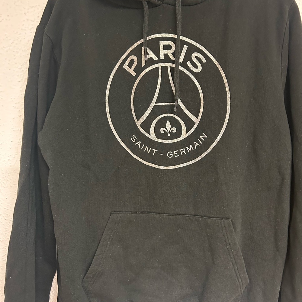 Paris Saint-Germain Big  Black Logo Sweatshirt Size Large Hoodie - Picture 3 of 6
